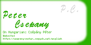 peter csepany business card