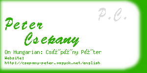 peter csepany business card